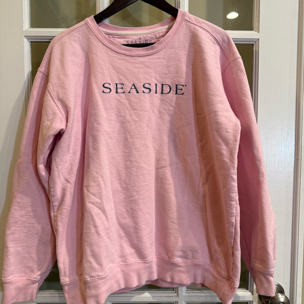 The Seaside Style “SEASIDE” Logo Crewneck Sweatshirt Women’s Large Pink